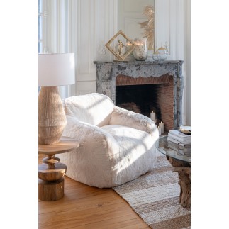 Sofa en textile beige 99*98*75 cm