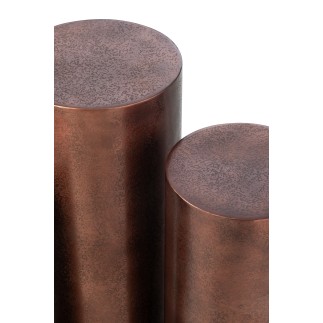 Set de 3 piliers en métal bronze 35*35*90 cm