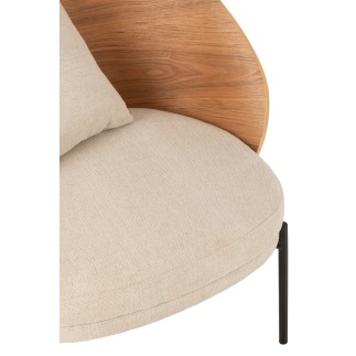 Chaise longue de madera natural 77.4*71.8*81.8 cm