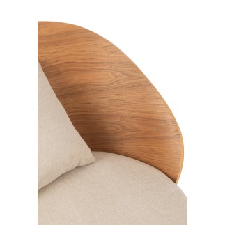 Chaise longue de madera natural 77.4*71.8*81.8 cm