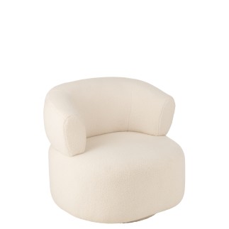 Sillón lounge en textil blanco 77*83*77.5 cm.