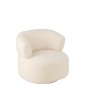 Sillón lounge en textil blanco 77*83*77.5 cm.