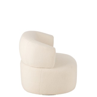 Sillón lounge en textil blanco 77*83*77.5 cm.