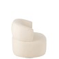 Sillón lounge en textil blanco 77*83*77.5 cm.