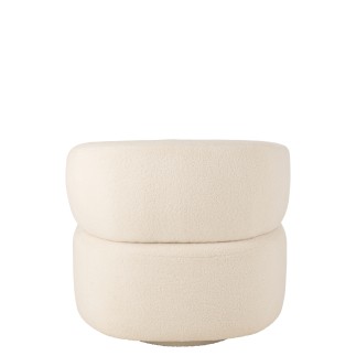 Sillón lounge en textil blanco 77*83*77.5 cm.