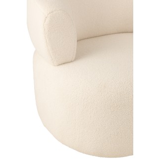 Sillón lounge en textil blanco 77*83*77.5 cm.