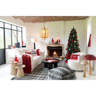 Sillón lounge en textil blanco 77*83*77.5 cm.