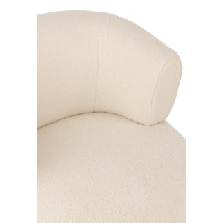 Sillón lounge en textil blanco 77*83*77.5 cm.