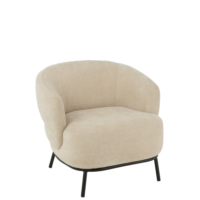 Sillón lounge de madera beige 84*82*76 cm