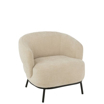 Sillón lounge de madera beige 84*82*76 cm