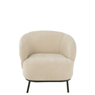 Sillón lounge de madera beige 84*82*76 cm