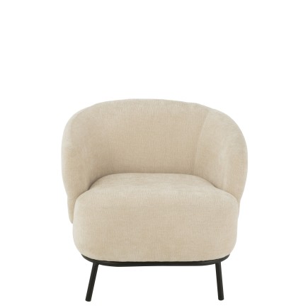 Sillón lounge de madera beige 84*82*76 cm