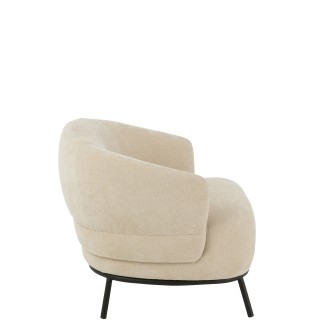 Sillón lounge de madera beige 84*82*76 cm