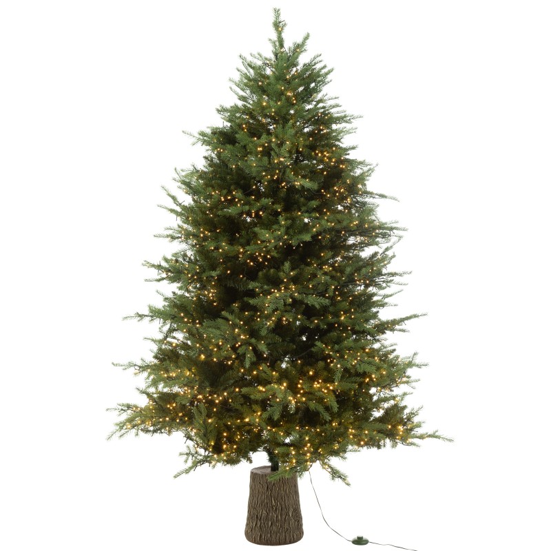 Árbol de Navidad con luces LED de plástico verde 140*140*210 cm Árbol de Navidad con luces LED de plástico verde 140*140*210 cm