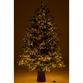 Árbol de Navidad con luces LED de plástico verde 140*140*210 cm