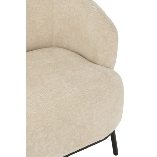Sillón lounge de madera beige 84*82*76 cm