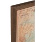 Mapa-múndi com LED em madeira castanha 175 x 4,5 x 116 cm