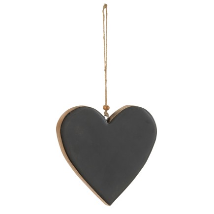 Coeur à suspendre en Bois Noir 10x9x1,5cm