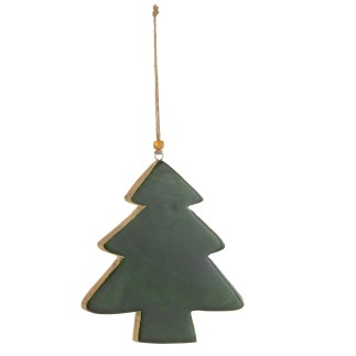 Suspension sapin en bois vert 16x15x1.5 cm