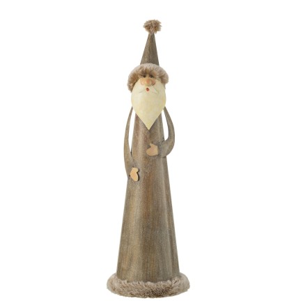 Papá Noel de metal gris 14*14*48 cm