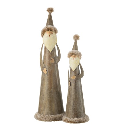Papá Noel de metal gris 14*14*48 cm