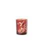 Castiçal em vidro vermelho 10x10x12,5 cm