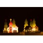 Lot de 2 maison de Noël en bois multicouleur 20*14*18 cm