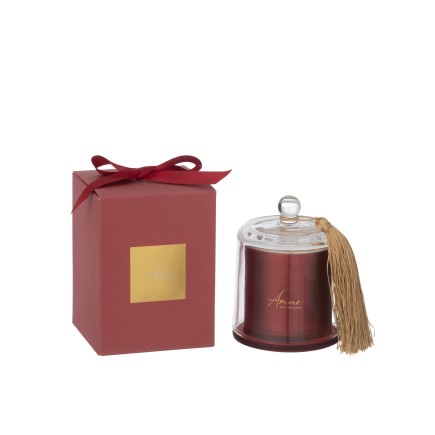 Vela perfumada bajo campana de parafina roja 9.5*9.5*13.5 cm