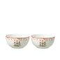 Set de 2 bols en céramique blanc 14*14*7 cm