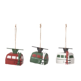 Lot de 3 suspensions téléphériques en métal multicouleur 8*4.5*8 cm