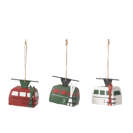 Lot de 3 suspensions téléphériques en métal multicouleur 8*4.5*8 cm