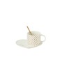 Taza y platillo de cerámica blanco 16*14.2*7.5 cm