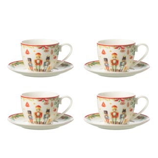 Service de 4 tasses en céramique blanc 9*15*7.3 cm