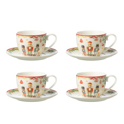 Service de 4 tasses en céramique blanc 9*15*7.3 cm