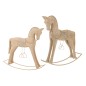 Cavalo de balanço em madeira natural 60x15x64 cm