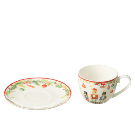 Service de 4 tasses en céramique blanc 9*15*7.3 cm