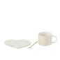 Taza y platillo de cerámica blanco 16*14.2*7.5 cm