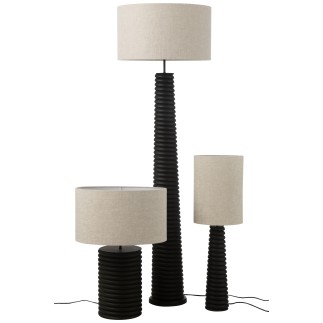 Lámpara de mesa de madera negra 45*45*70 cm