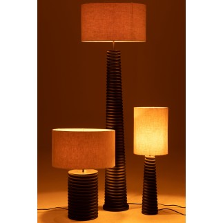 Lámpara de mesa de madera negra 45*45*70 cm