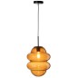 Candeeiro suspenso em vidro castanho 28x28x160 cm