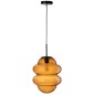 Candeeiro suspenso em vidro castanho 28x28x160 cm