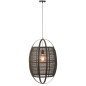 Candeeiro suspenso em tecido preto 43x43x66 cm