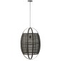 Candeeiro suspenso em tecido preto 43x43x66 cm