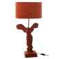 Lámpara de mesa esculpida en poliresina roja 31*31*63 cm