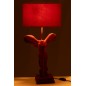 Lámpara de mesa esculpida en poliresina roja 31*31*63 cm