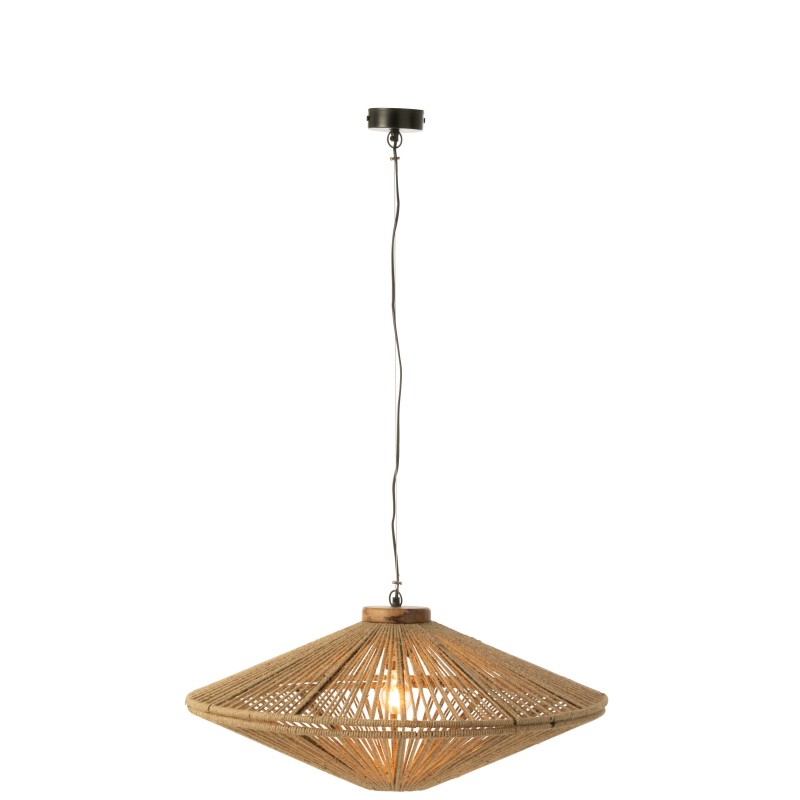 Candeeiro suspenso em metal natural 77,5 x 77,5 x 36 cm