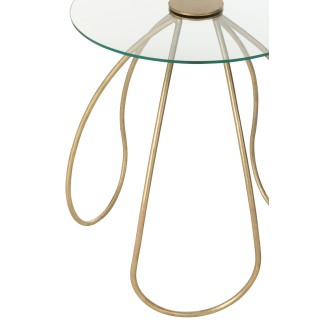 Set de 2 tables gigognes en métal doré 45*45*53 cm