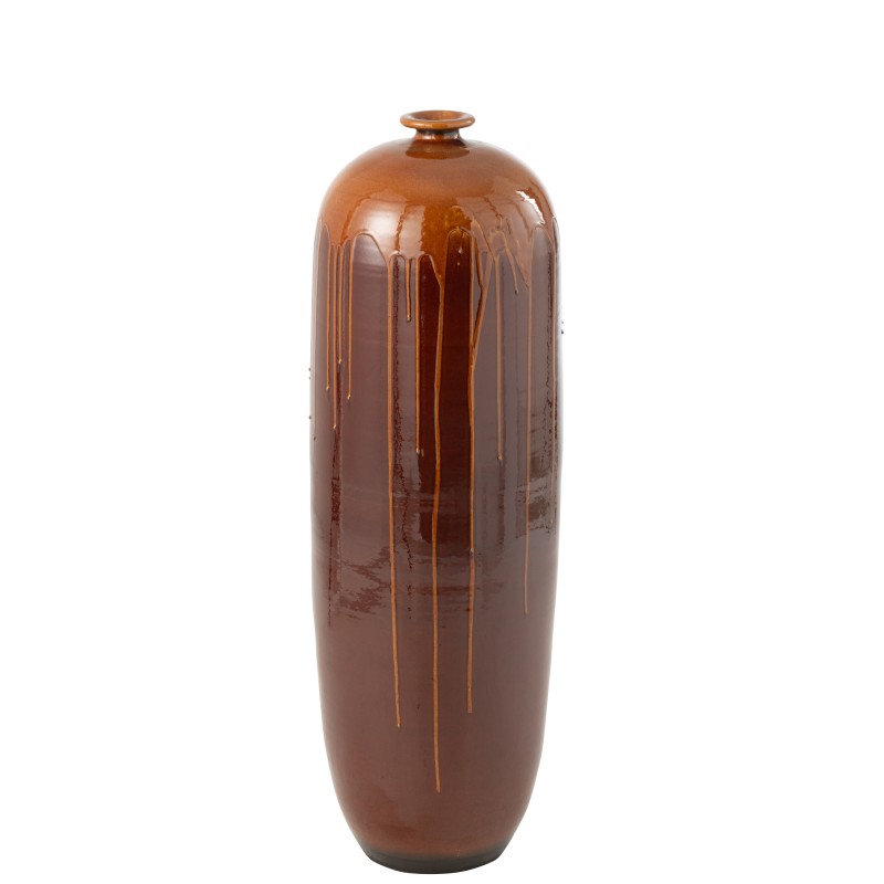 Vase haut en céramique marron 28*28*95 cm