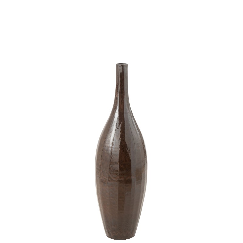 Vaso alto em cerâmica castanha 26x26x93 cm