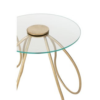 Set de 2 tables gigognes en métal doré 45*45*53 cm